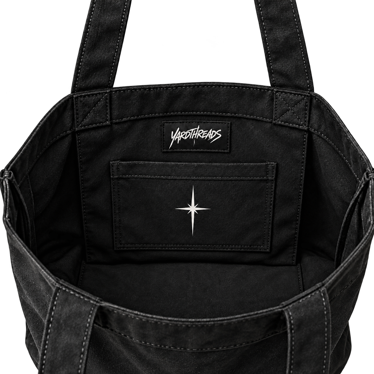 Inside the tote: YardThreads label and star pocket